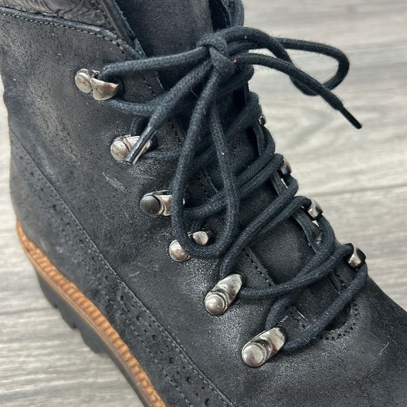 Montelliana Black Leather Lace Up Boots Size 8.5 - Picture 9 of 11